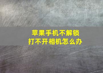 苹果手机不解锁打不开相机怎么办