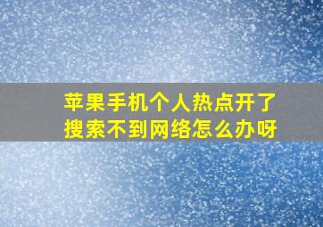 苹果手机个人热点开了搜索不到网络怎么办呀