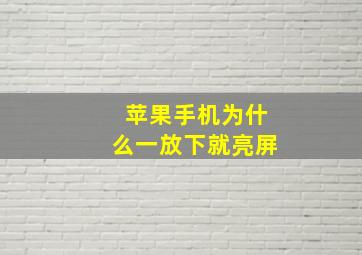 苹果手机为什么一放下就亮屏