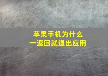 苹果手机为什么一返回就退出应用