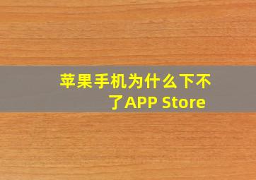 苹果手机为什么下不了APP Store