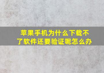 苹果手机为什么下载不了软件还要验证呢怎么办