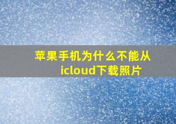 苹果手机为什么不能从icloud下载照片