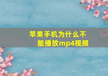 苹果手机为什么不能播放mp4视频