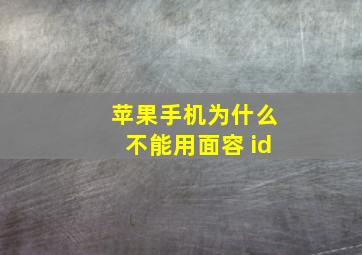 苹果手机为什么不能用面容 id