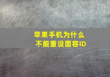 苹果手机为什么不能重设面容ID