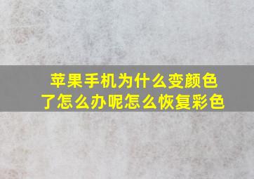 苹果手机为什么变颜色了怎么办呢怎么恢复彩色