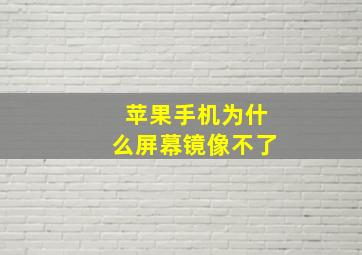 苹果手机为什么屏幕镜像不了