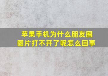 苹果手机为什么朋友圈图片打不开了呢怎么回事