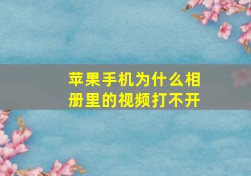 苹果手机为什么相册里的视频打不开