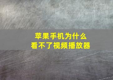 苹果手机为什么看不了视频播放器