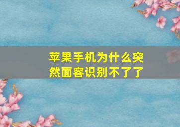 苹果手机为什么突然面容识别不了了