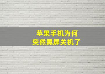 苹果手机为何突然黑屏关机了