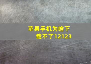 苹果手机为啥下载不了12123