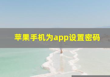 苹果手机为app设置密码