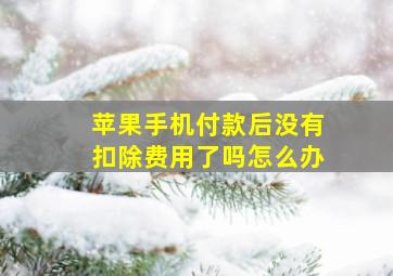 苹果手机付款后没有扣除费用了吗怎么办