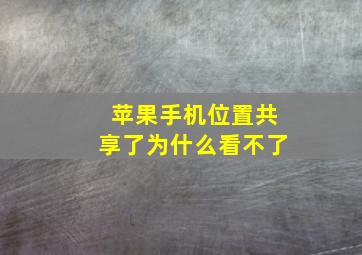 苹果手机位置共享了为什么看不了