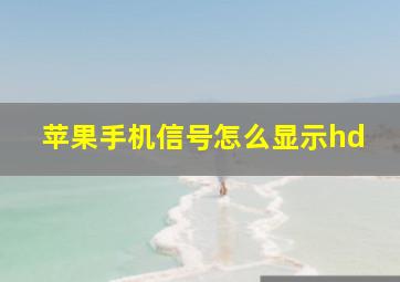 苹果手机信号怎么显示hd