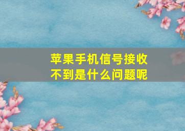 苹果手机信号接收不到是什么问题呢