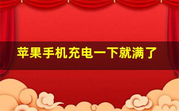 苹果手机充电一下就满了