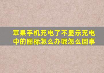 苹果手机充电了不显示充电中的图标怎么办呢怎么回事