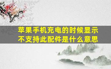 苹果手机充电的时候显示不支持此配件是什么意思