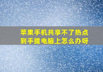 苹果手机共享不了热点到手提电脑上怎么办呀