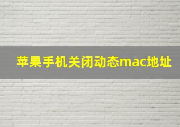 苹果手机关闭动态mac地址