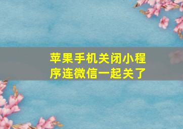 苹果手机关闭小程序连微信一起关了