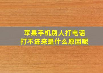 苹果手机别人打电话打不进来是什么原因呢