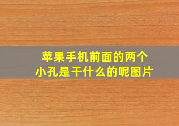 苹果手机前面的两个小孔是干什么的呢图片