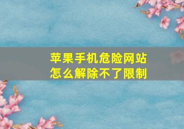 苹果手机危险网站怎么解除不了限制