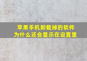 苹果手机卸载掉的软件为什么还会显示在设置里