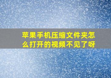 苹果手机压缩文件夹怎么打开的视频不见了呀