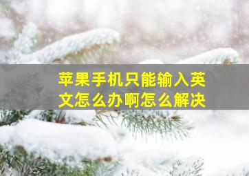 苹果手机只能输入英文怎么办啊怎么解决