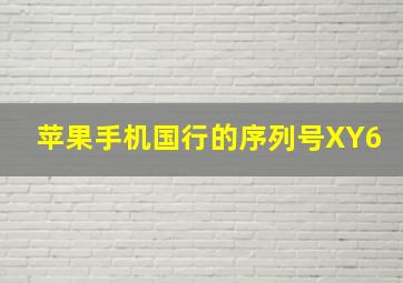 苹果手机国行的序列号XY6