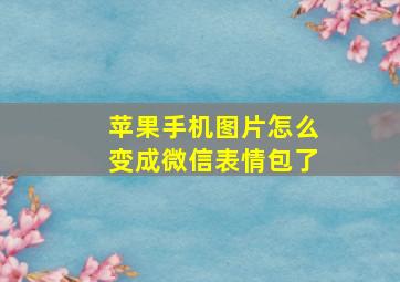 苹果手机图片怎么变成微信表情包了