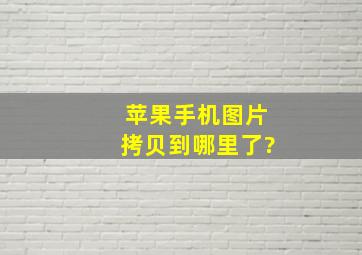 苹果手机图片拷贝到哪里了?