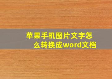 苹果手机图片文字怎么转换成word文档