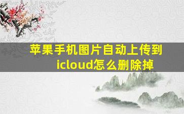 苹果手机图片自动上传到icloud怎么删除掉