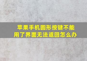 苹果手机圆形按键不能用了界面无法返回怎么办