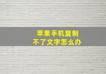 苹果手机复制不了文字怎么办