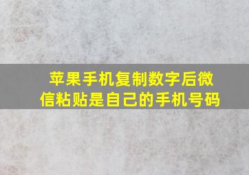 苹果手机复制数字后微信粘贴是自己的手机号码