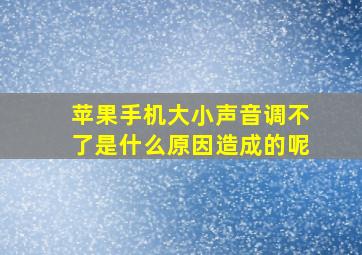 苹果手机大小声音调不了是什么原因造成的呢