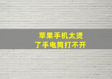 苹果手机太烫了手电筒打不开