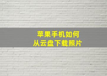 苹果手机如何从云盘下载照片