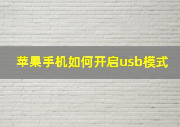 苹果手机如何开启usb模式