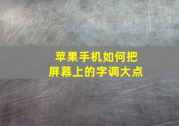 苹果手机如何把屏幕上的字调大点