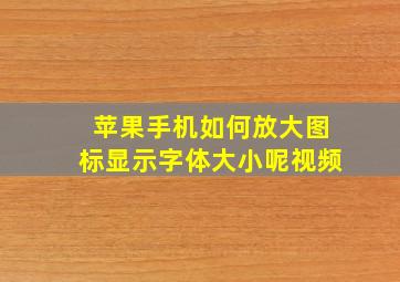 苹果手机如何放大图标显示字体大小呢视频