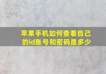 苹果手机如何查看自己的id账号和密码是多少